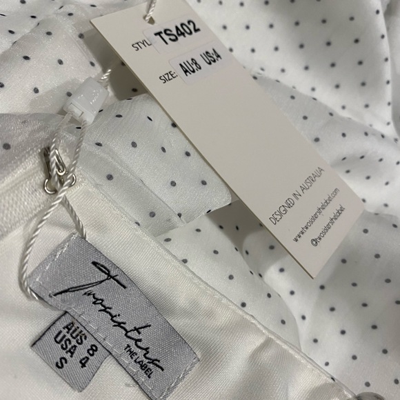 Two sisters ➰ ladies BNWT white/black dots adjustable strap mermaid midi dress 8 - Picture 5 of 5